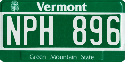 VT license plate NPH896