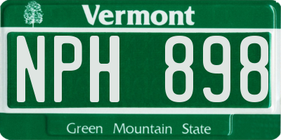VT license plate NPH898