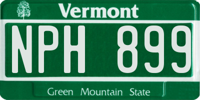 VT license plate NPH899