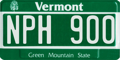VT license plate NPH900