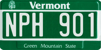 VT license plate NPH901