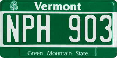 VT license plate NPH903
