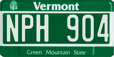 VT license plate NPH904