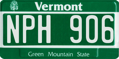 VT license plate NPH906