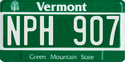VT license plate NPH907