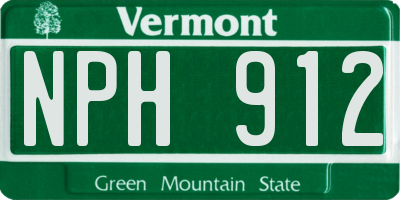 VT license plate NPH912