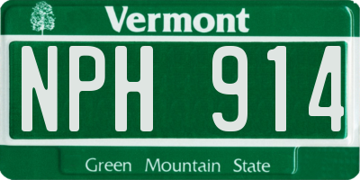 VT license plate NPH914
