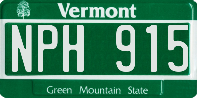 VT license plate NPH915