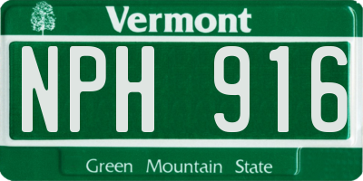 VT license plate NPH916