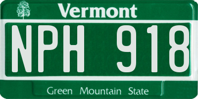 VT license plate NPH918