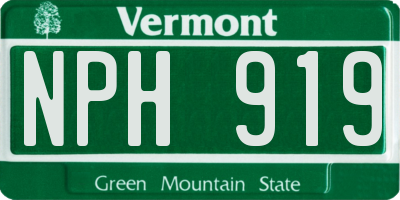 VT license plate NPH919