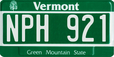 VT license plate NPH921