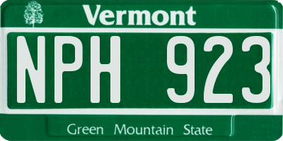 VT license plate NPH923
