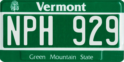 VT license plate NPH929