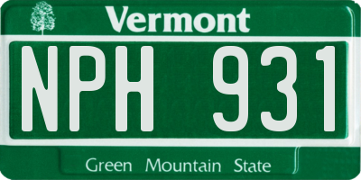 VT license plate NPH931