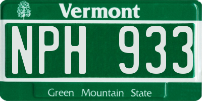 VT license plate NPH933