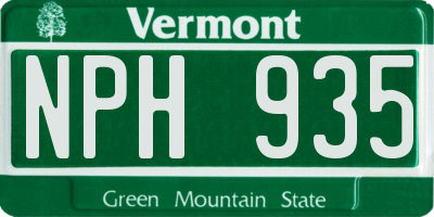 VT license plate NPH935
