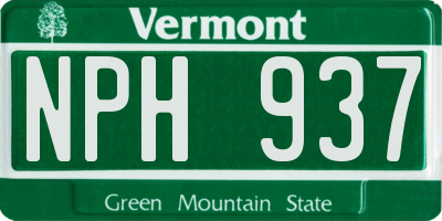 VT license plate NPH937