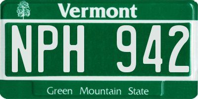 VT license plate NPH942