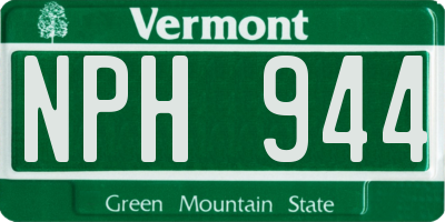 VT license plate NPH944