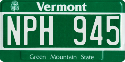 VT license plate NPH945