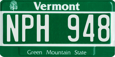 VT license plate NPH948