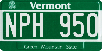 VT license plate NPH950