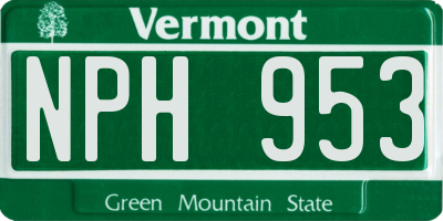 VT license plate NPH953