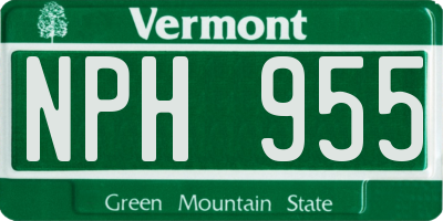 VT license plate NPH955