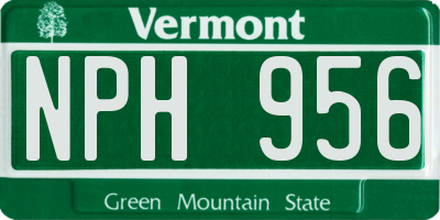 VT license plate NPH956