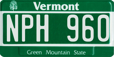 VT license plate NPH960