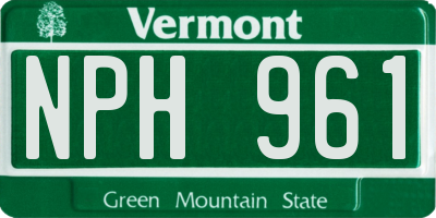 VT license plate NPH961