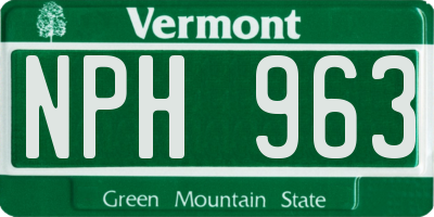 VT license plate NPH963