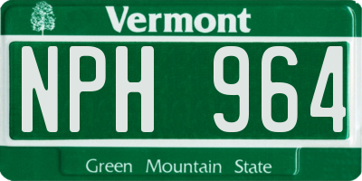 VT license plate NPH964