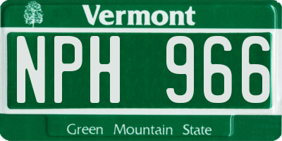 VT license plate NPH966