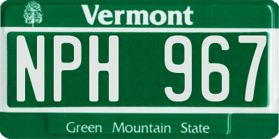 VT license plate NPH967