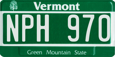 VT license plate NPH970