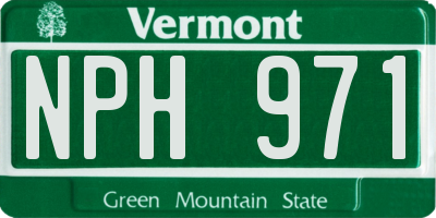 VT license plate NPH971