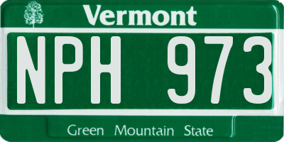 VT license plate NPH973