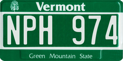 VT license plate NPH974