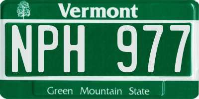 VT license plate NPH977