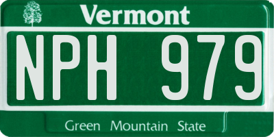 VT license plate NPH979