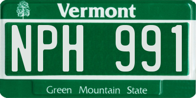 VT license plate NPH991