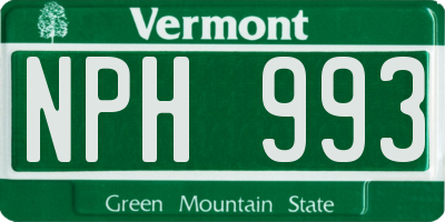 VT license plate NPH993
