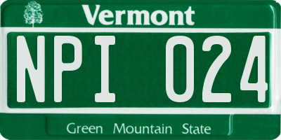 VT license plate NPI024