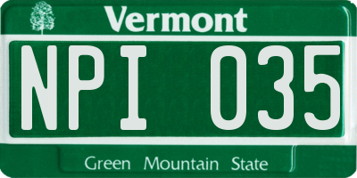 VT license plate NPI035