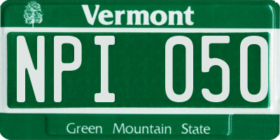 VT license plate NPI050