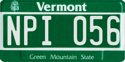 VT license plate NPI056