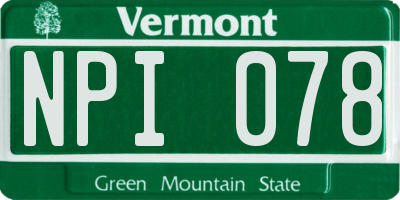 VT license plate NPI078
