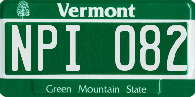 VT license plate NPI082